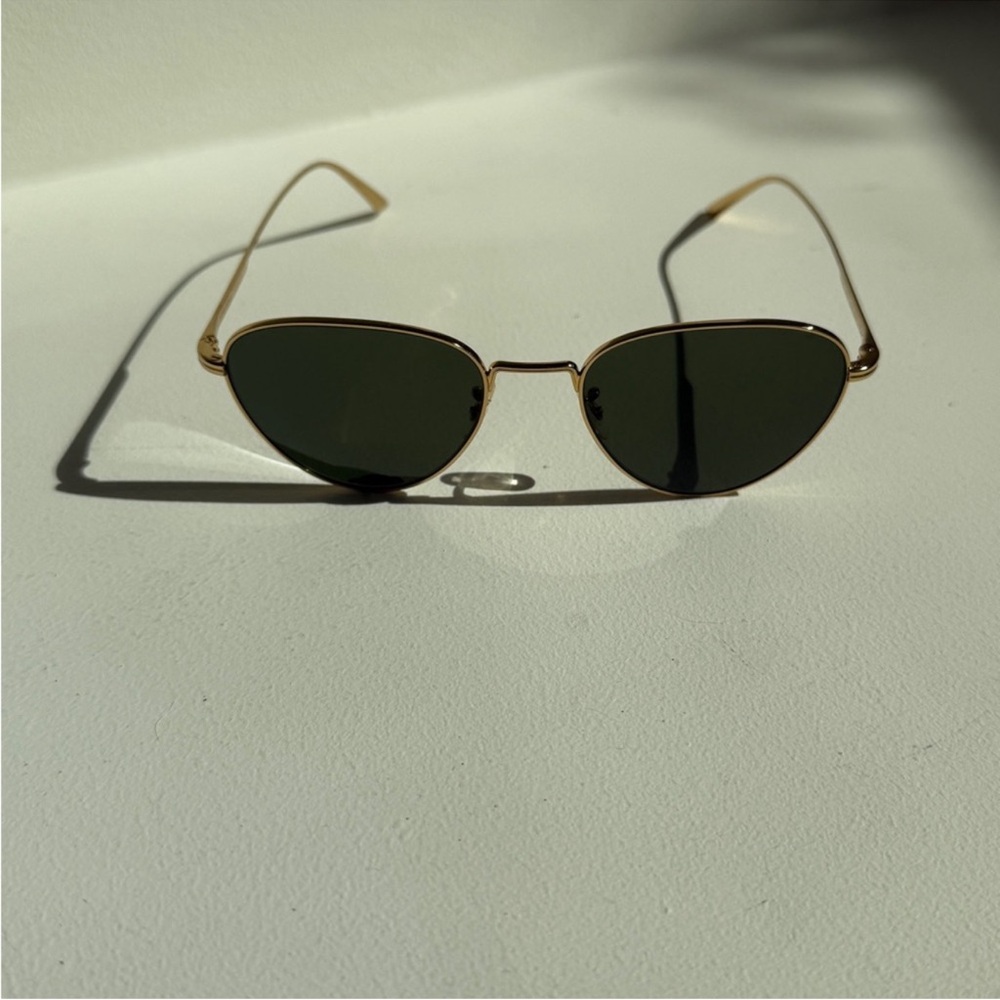 Oliver Peoples x Khaite Gold Frame Sunglasses with Dark Lenses